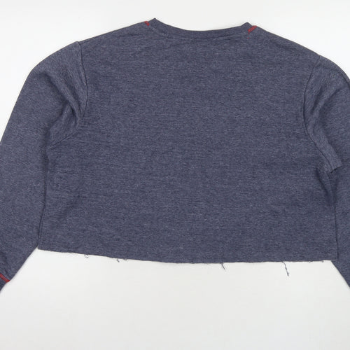 Friends Womens Blue Cotton Pullover Sweatshirt Size 12 Pullover - Central Perk Size 12-14 Cropped