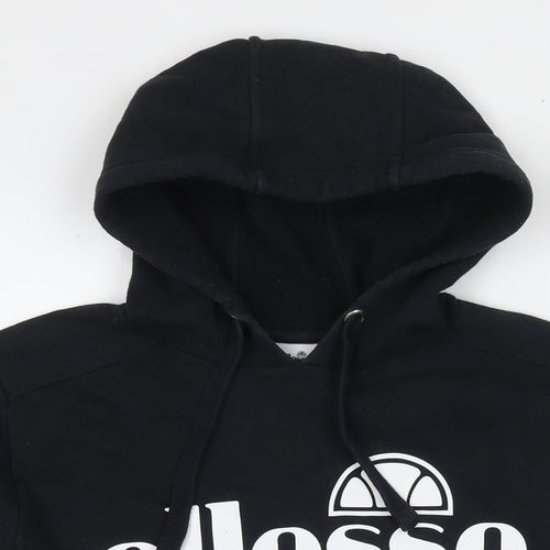 ellesse Womens Black Cotton Pullover Hoodie Size M Pullover