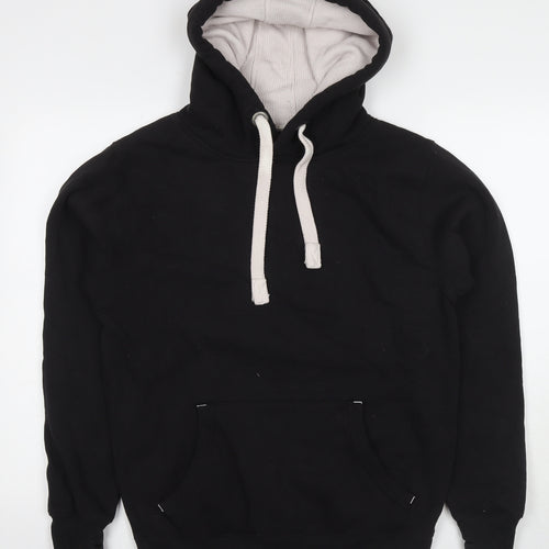 Cotton Ridge Mens Black Cotton Pullover Hoodie Size M