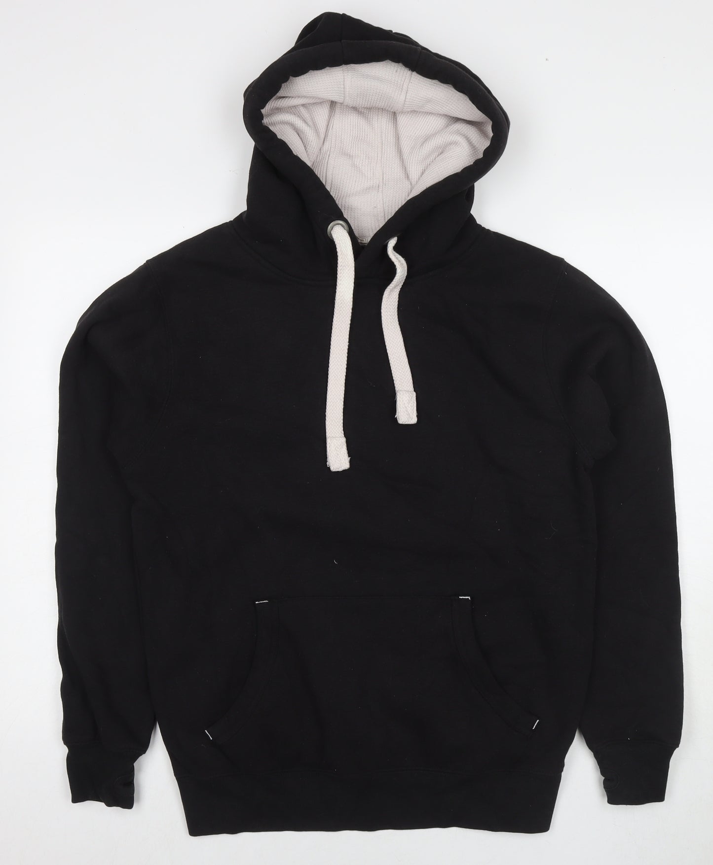 Cotton Ridge Mens Black Cotton Pullover Hoodie Size M