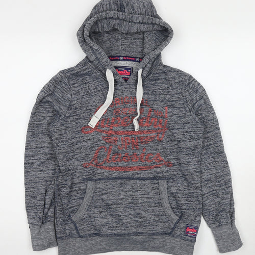 Superdry Womens Grey Cotton Full Zip Hoodie Size S Zip