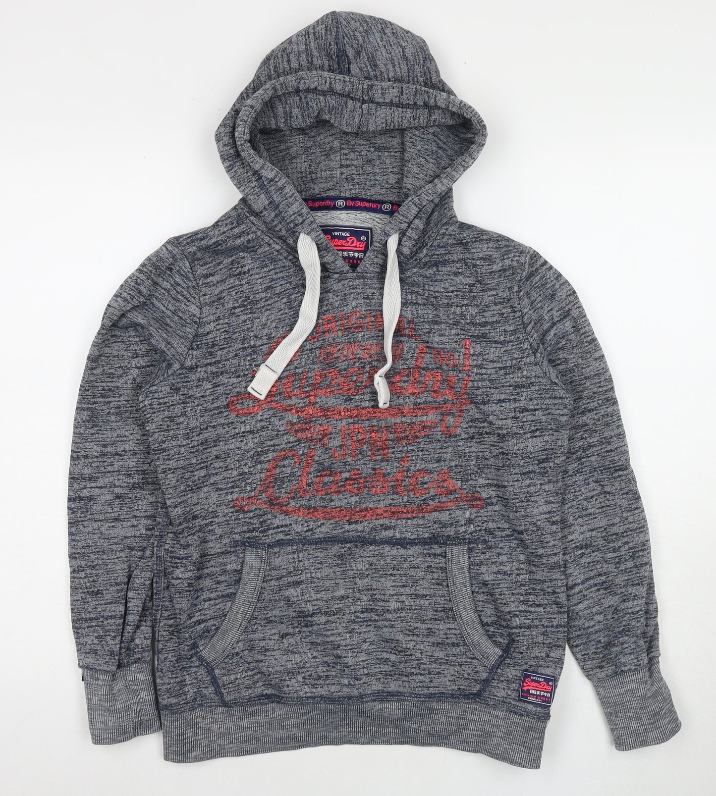 Superdry Womens Grey Cotton Full Zip Hoodie Size S Zip