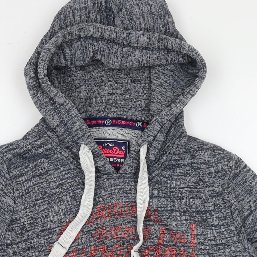 Superdry Womens Grey Cotton Full Zip Hoodie Size S Zip