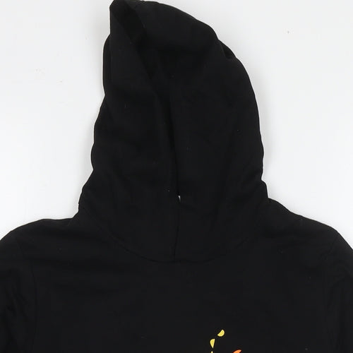 Dgfstm Boys Black Cotton Pullover Hoodie Size 13-14 Years Pullover - Flame