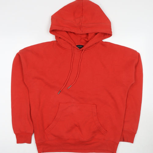 New Look Womens Red Cotton Pullover Hoodie Size 10 Pullover