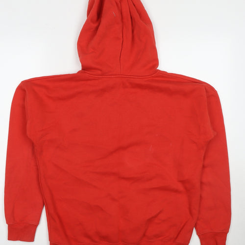 New Look Womens Red Cotton Pullover Hoodie Size 10 Pullover