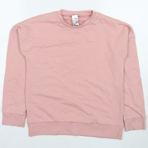DECATHLON Girls Pink Cotton Pullover Sweatshirt Size 12-13 Years Pullover