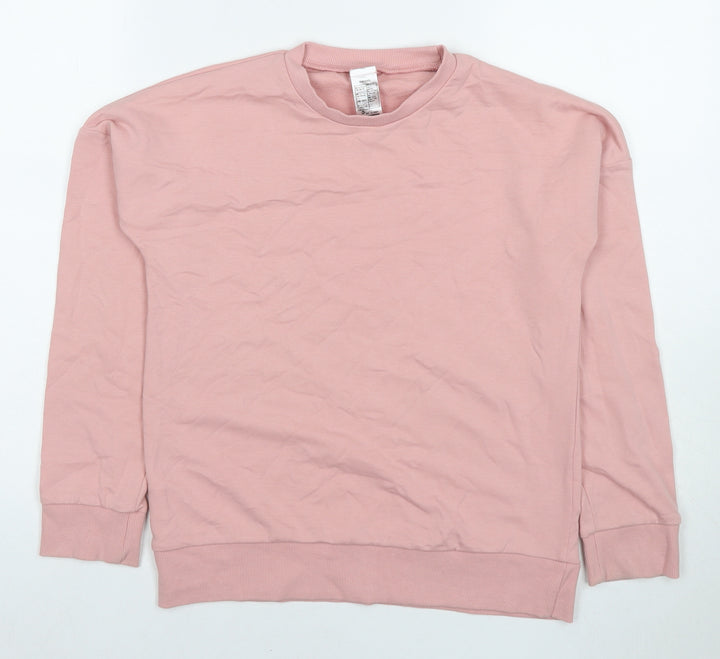 DECATHLON Girls Pink Cotton Pullover Sweatshirt Size 12-13 Years Pullover