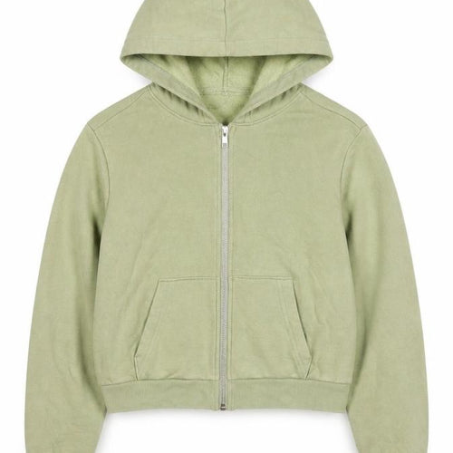 H&M Girls Green Cotton Full Zip Hoodie Size 12-13 Years Zip - Age 12-14 Years