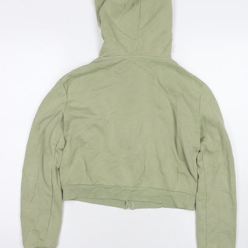 H&M Girls Green Cotton Full Zip Hoodie Size 12-13 Years Zip - Age 12-14 Years
