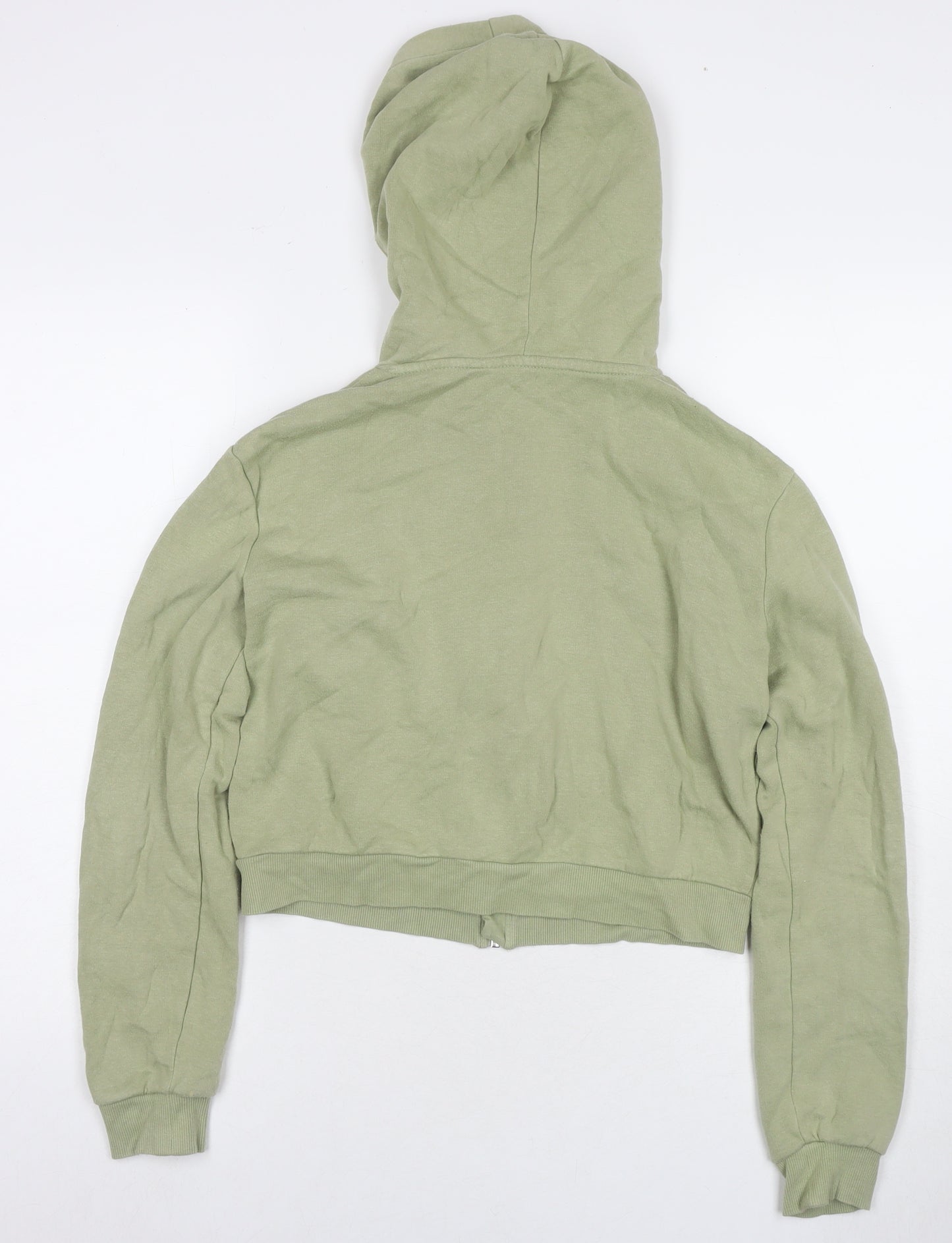 H&M Girls Green Cotton Full Zip Hoodie Size 12-13 Years Zip - Age 12-14 Years