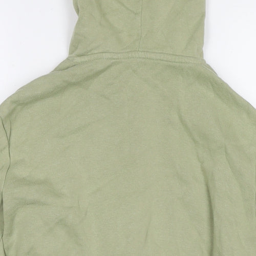 H&M Girls Green Cotton Full Zip Hoodie Size 12-13 Years Zip - Age 12-14 Years