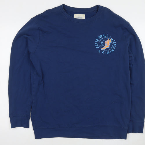 Bad Rhino Mens Blue Cotton Pullover Sweatshirt Size LT