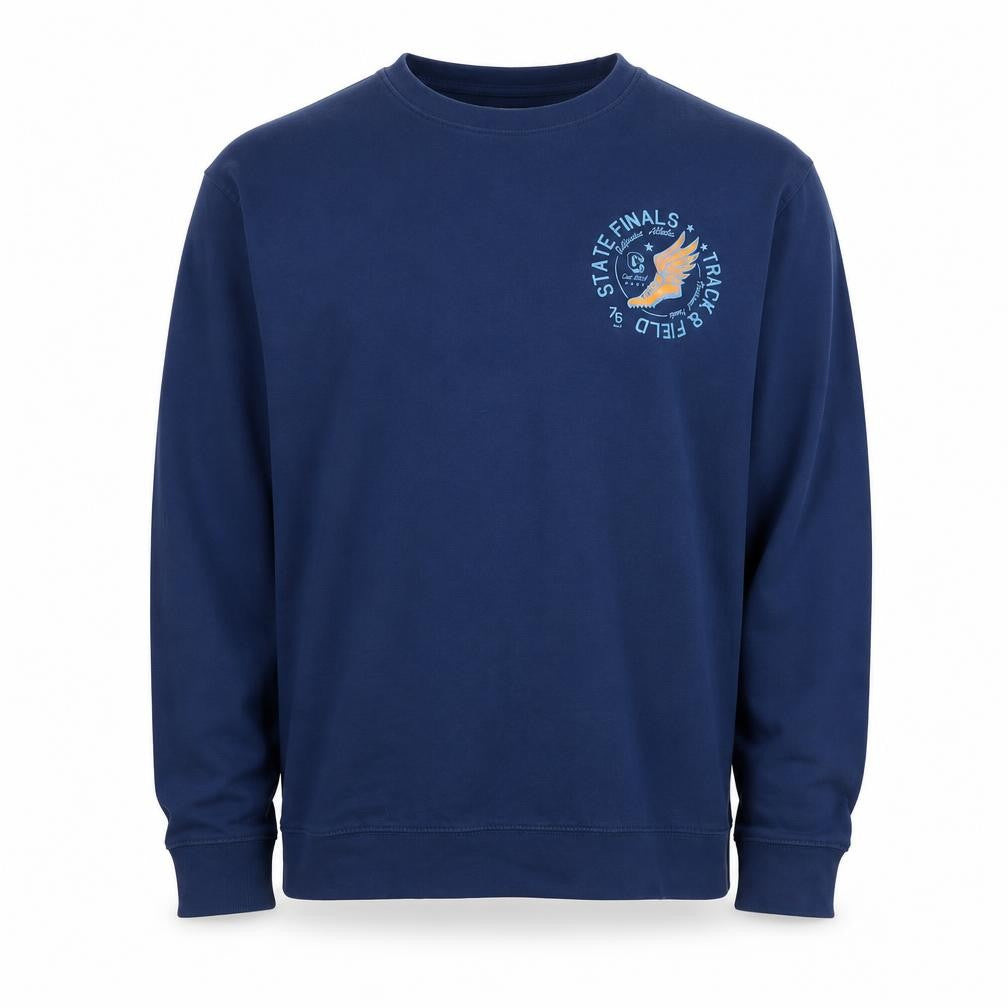 Front view of Bad Rhino men’s blue cotton pullover sweatshirt size lt