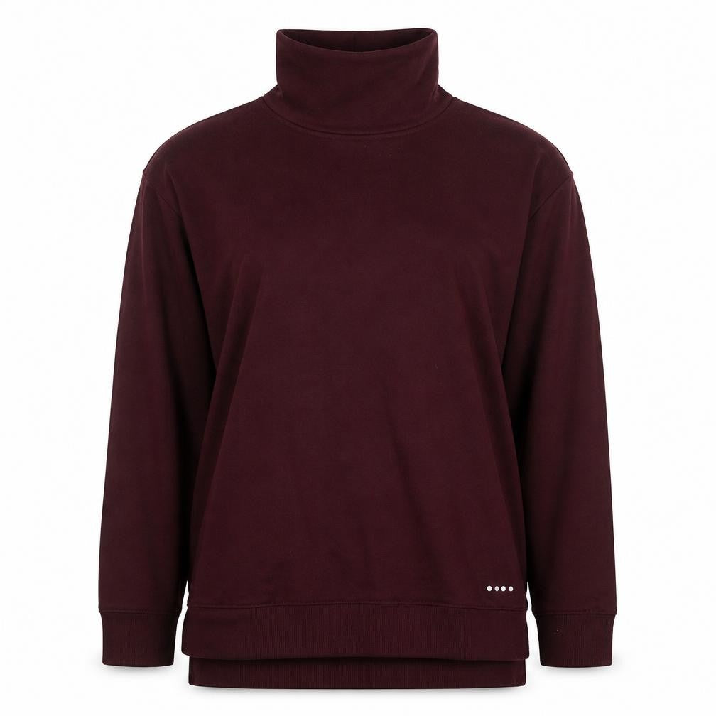 Front view of Souluxe women’s red cotton pullover sweatshirt, size S, pullover