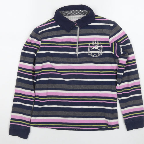 Tottie Womens Multicoloured Striped Cotton Jersey Polo Size XS Collared