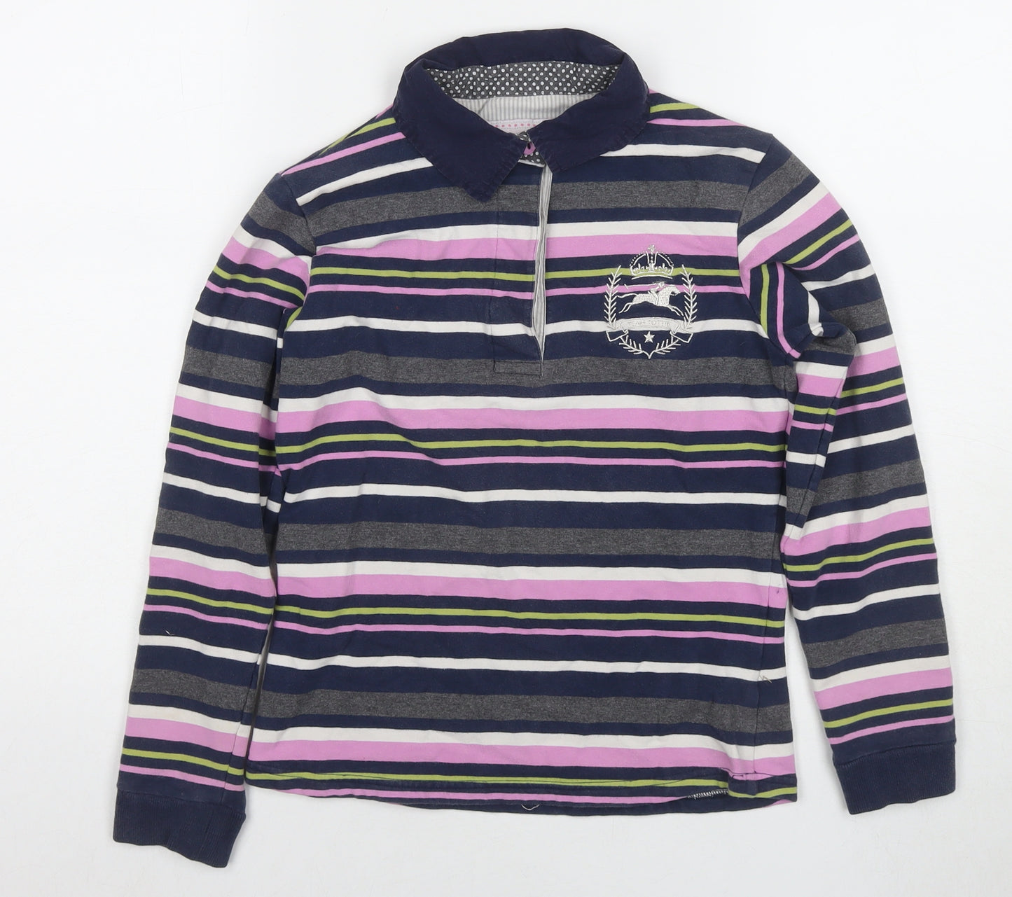 Tottie Womens Multicoloured Striped Cotton Jersey Polo Size XS Collared