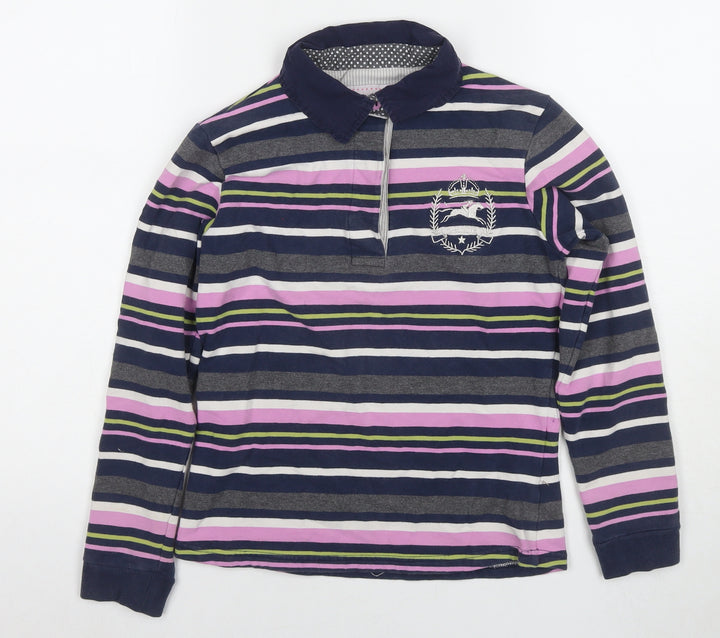 Tottie Womens Multicoloured Striped Cotton Jersey Polo Size XS Collared