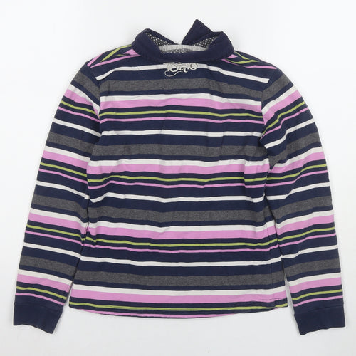 Tottie Womens Multicoloured Striped Cotton Jersey Polo Size XS Collared