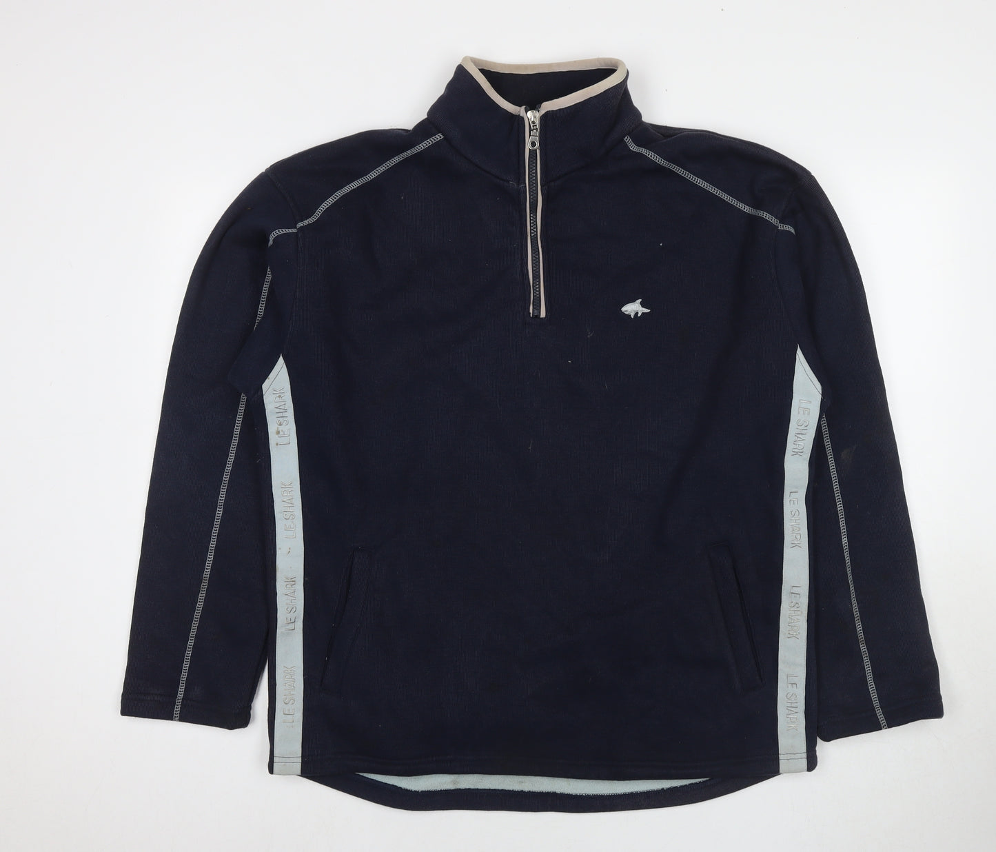 Le Shark Mens Blue Cotton Pullover Sweatshirt Size L