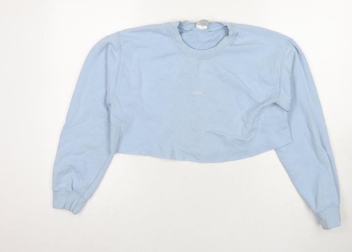 G&G Womens Blue Polyester Pullover Sweatshirt Size S Pullover