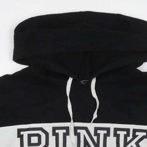 PINK Womens Black Cotton Pullover Sweatshirt Size L Pullover - Logo