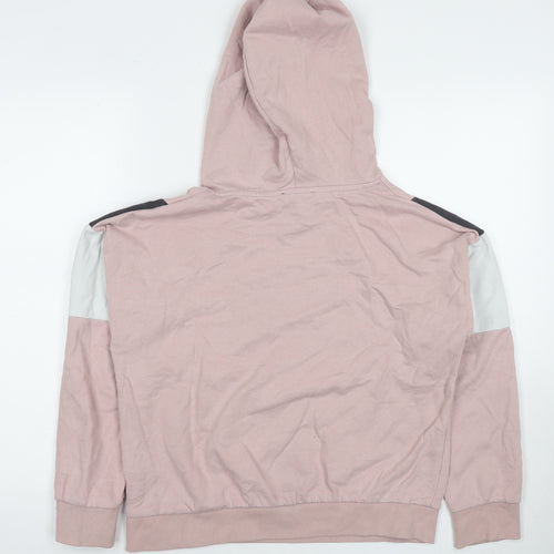 New Look Womens Pink Colourblock Cotton Pullover Hoodie Size S Pullover