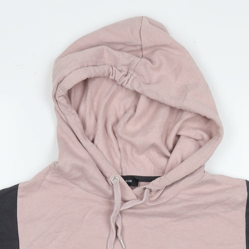New Look Womens Pink Colourblock Cotton Pullover Hoodie Size S Pullover