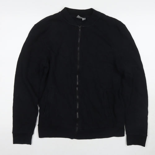 Topman Mens Black Cotton Full Zip Sweatshirt Size S