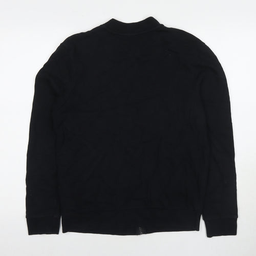 Topman Mens Black Cotton Full Zip Sweatshirt Size S
