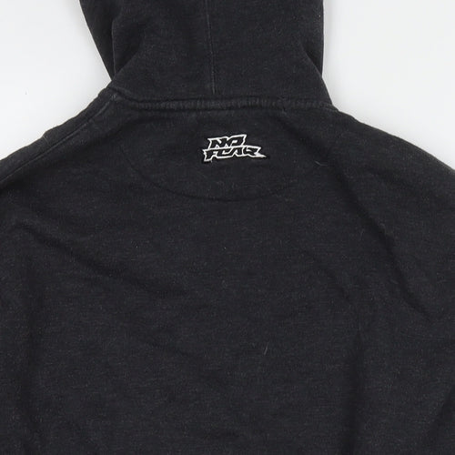 No Fear Mens Grey Polyester Full Zip Hoodie Size XL - Logo Skull