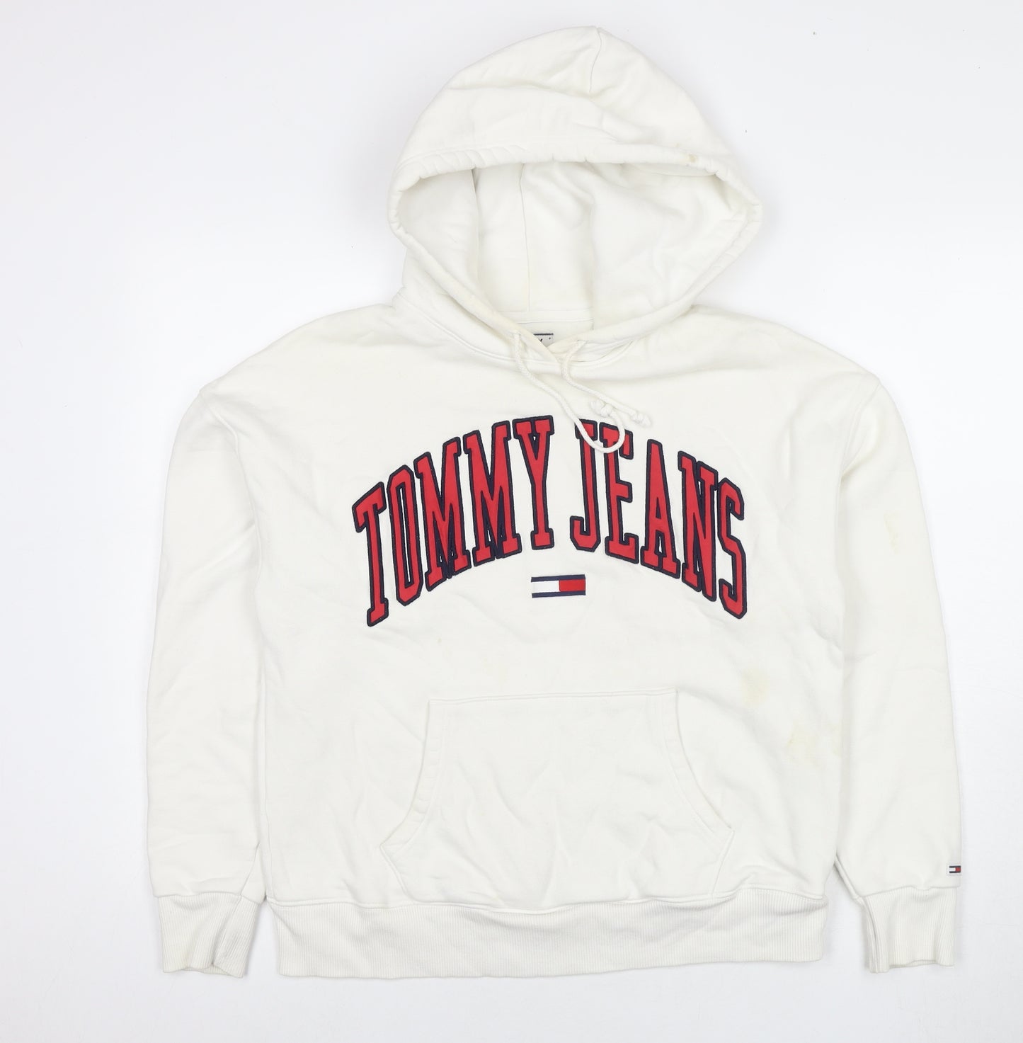 Tommy Hilfiger Mens White Cotton Pullover Hoodie Size XS - Logo