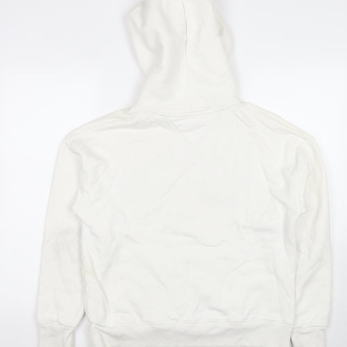 Tommy Hilfiger Mens White Cotton Pullover Hoodie Size XS - Logo