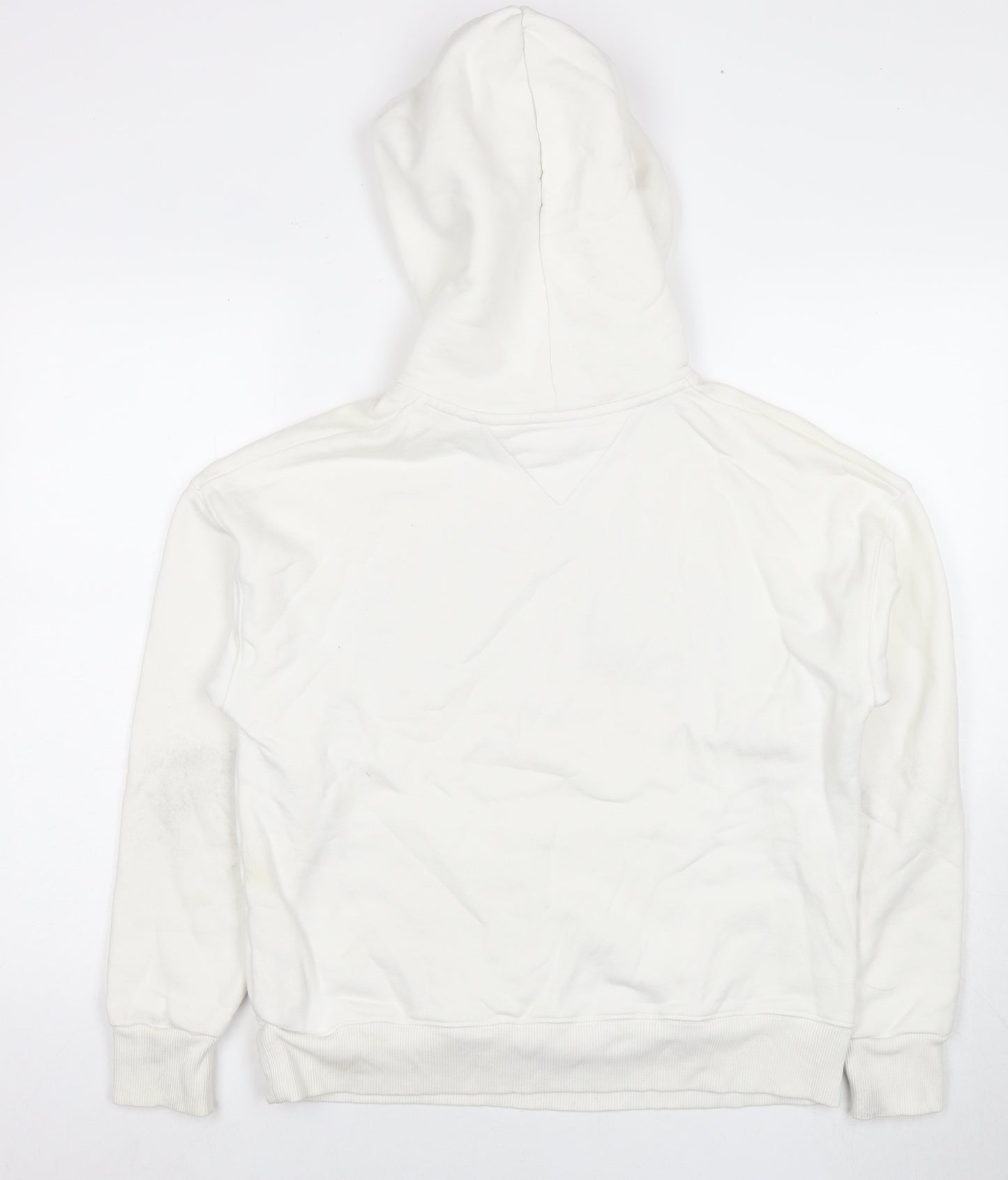 Tommy Hilfiger Mens White Cotton Pullover Hoodie Size XS - Logo