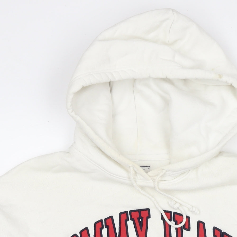 Tommy Hilfiger Mens White Cotton Pullover Hoodie Size XS - Logo