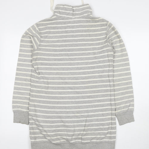 NEXT Womens Grey Striped Cotton Pullover Sweatshirt Size 10 Pullover - Tunic