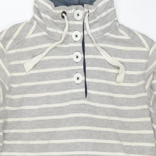 NEXT Womens Grey Striped Cotton Pullover Sweatshirt Size 10 Pullover - Tunic