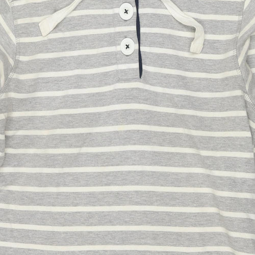 NEXT Womens Grey Striped Cotton Pullover Sweatshirt Size 10 Pullover - Tunic