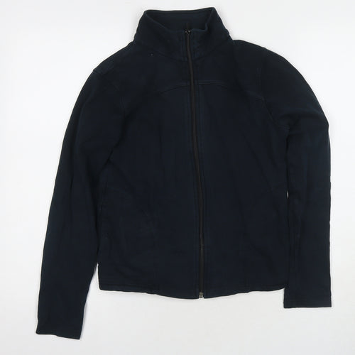 Marks and Spencer Womens Blue Cotton Full Zip Sweatshirt Size 12 Zip