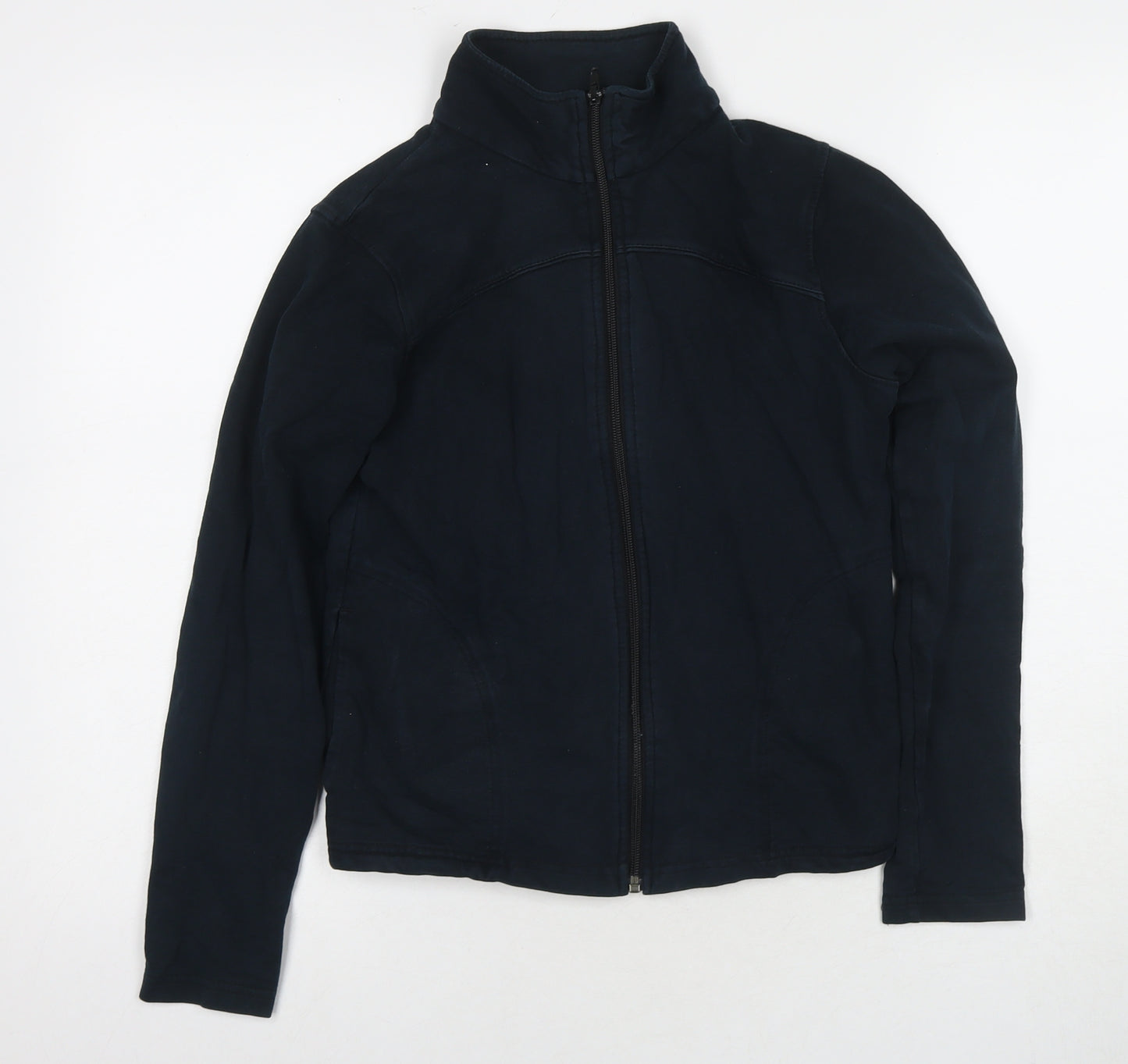 Marks and Spencer Womens Blue Cotton Full Zip Sweatshirt Size 12 Zip