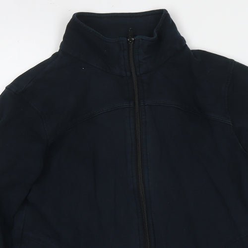 Marks and Spencer Womens Blue Cotton Full Zip Sweatshirt Size 12 Zip