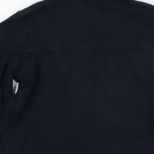 Marks and Spencer Womens Blue Cotton Full Zip Sweatshirt Size 12 Zip