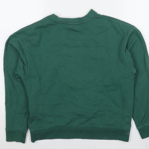 Slazenger Womens Green Cotton Pullover Sweatshirt Size 8 Pullover - Logo