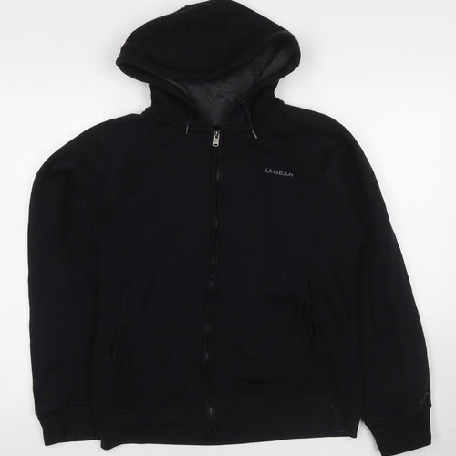 LA Gear Womens Black Cotton Full Zip Hoodie Size 14 Zip