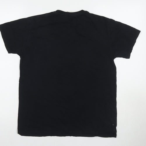 Hall To The King Mens Black Cotton T-Shirt Size M Round Neck - Skeleton King