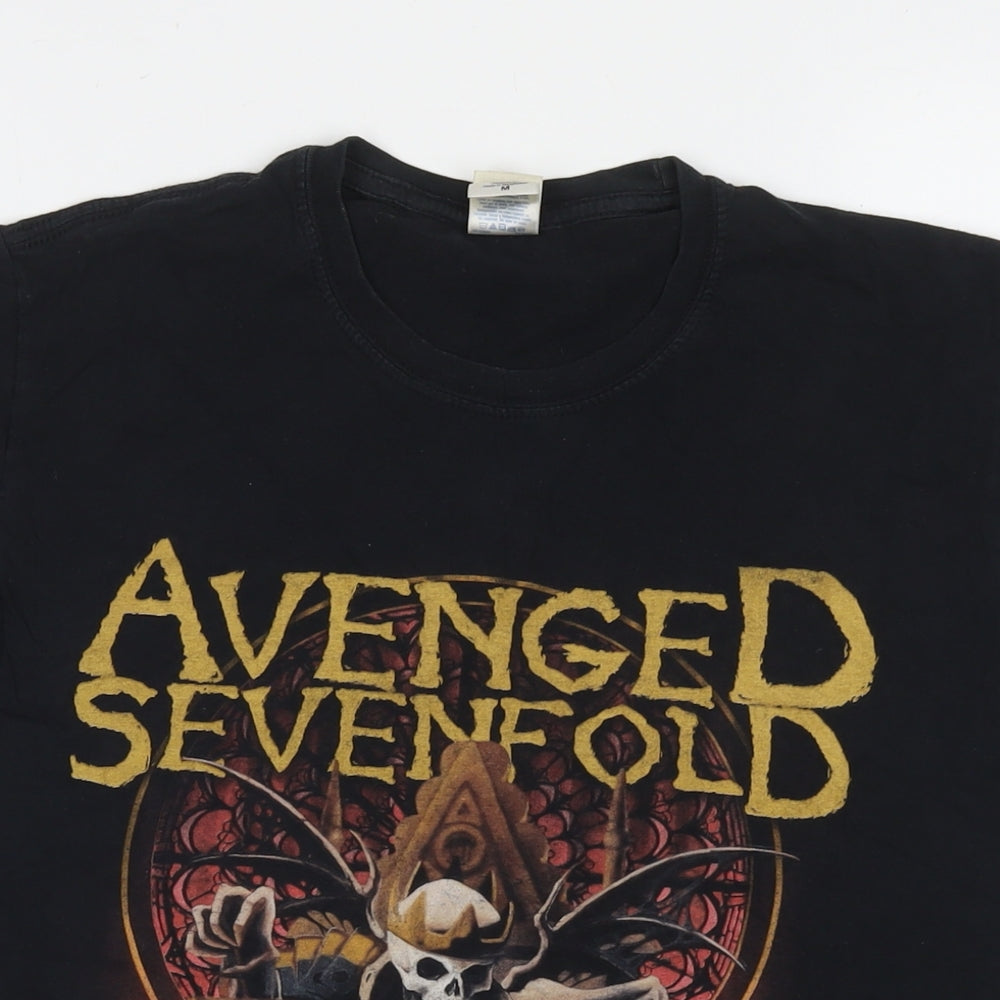 Hall To The King Mens Black Cotton T-Shirt Size M Round Neck - Skeleton King