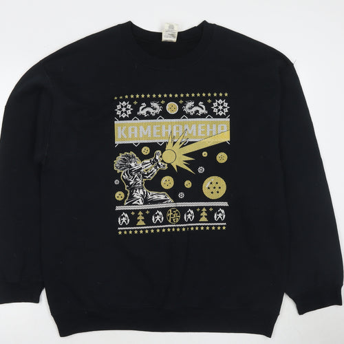 Kamehameha Mens Blue Cotton Pullover Sweatshirt Size L - Anime