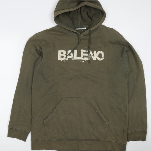 Baleno Mens Green Cotton Pullover Hoodie Size XL - Logo