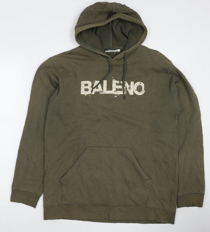 Baleno Mens Green Cotton Pullover Hoodie Size XL - Logo