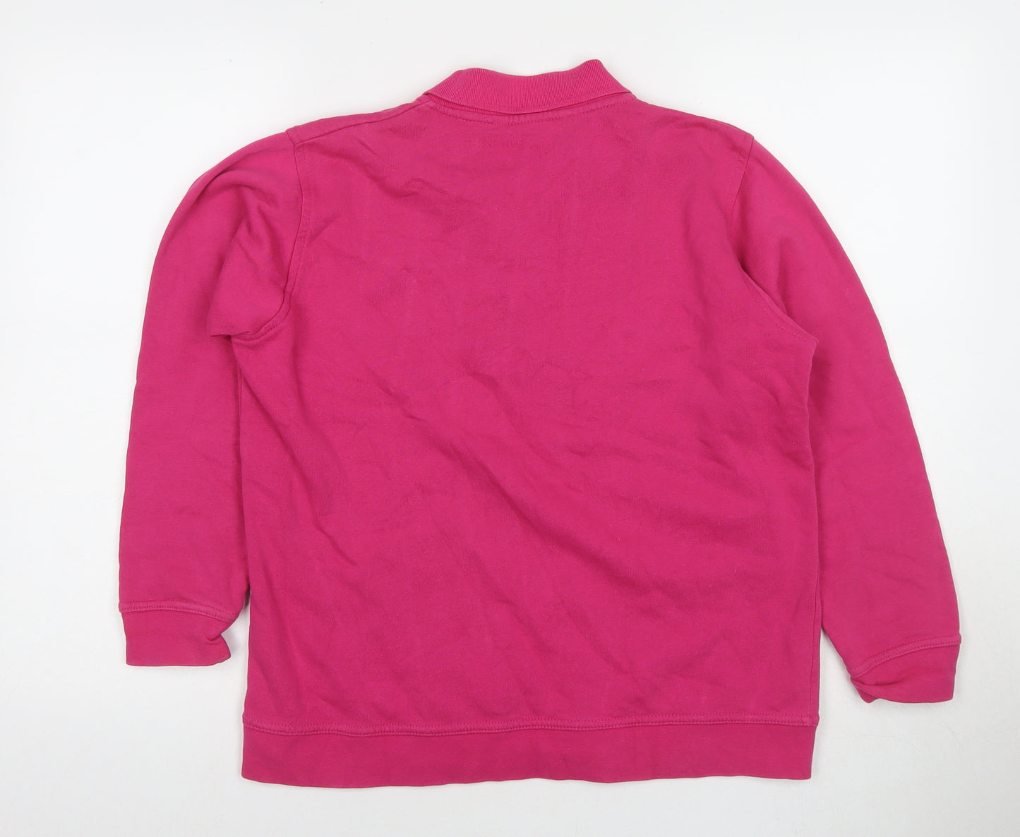 EWM Womens Pink Cotton Pullover Sweatshirt Size 14 Pullover - Embraided Flowers